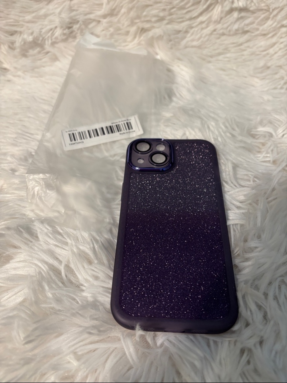 Purple Sparkle Protective iPhone 15 Case - Brand new